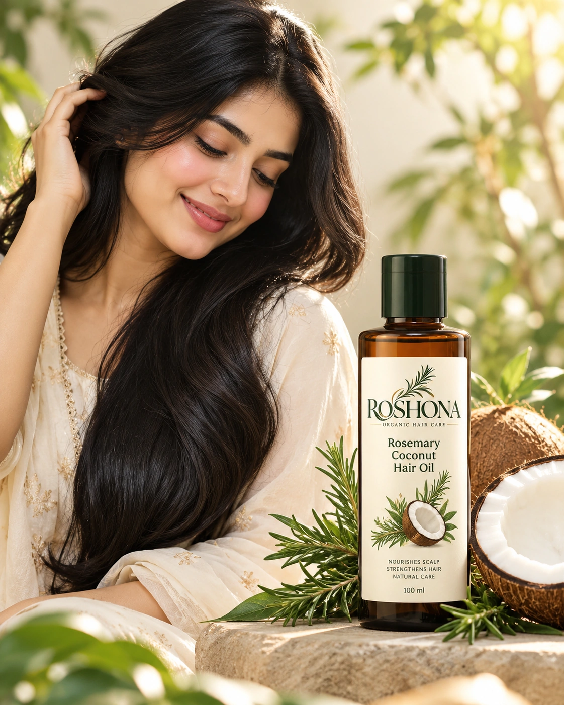 Roshona Rosemary Coconut Hair Oil - Image 2